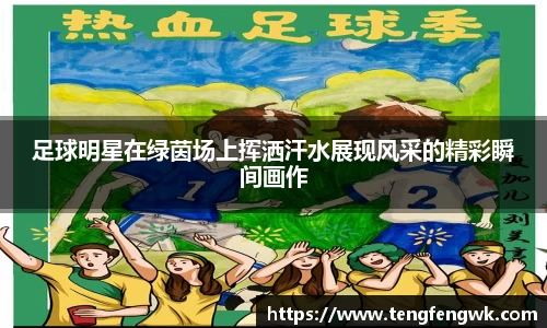 足球明星在绿茵场上挥洒汗水展现风采的精彩瞬间画作
